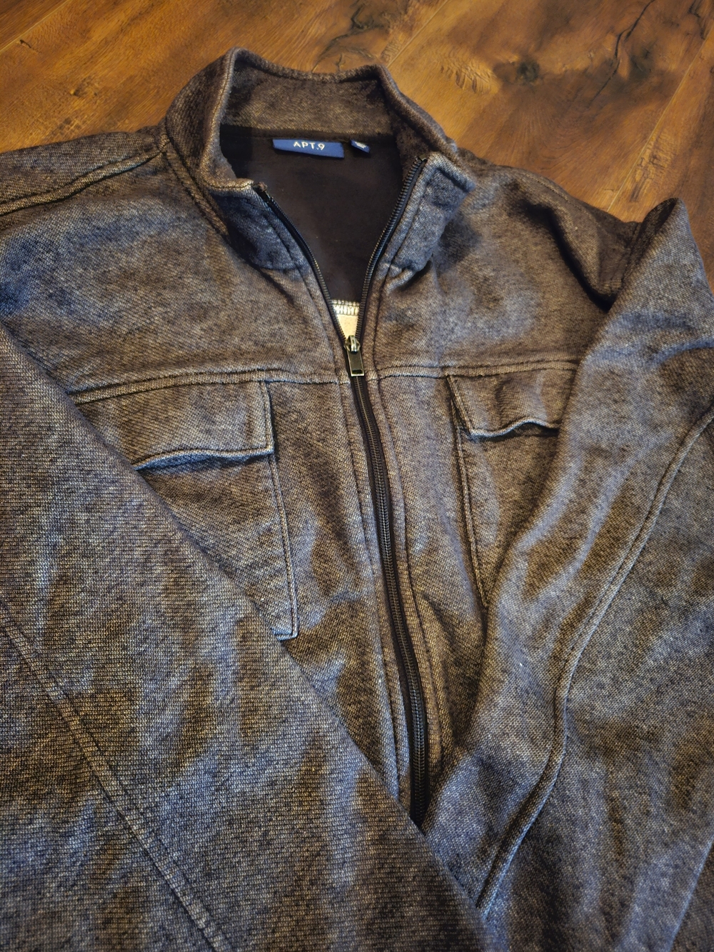 Apt. 9 Men's Charcoal Zip-Up Sweater Jacket 2XL